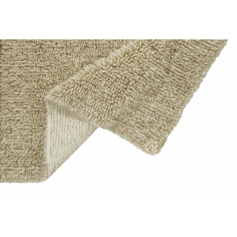 Handmade Tufted Sheep Beige Wool Shag Rug 2'7" x 4'7"