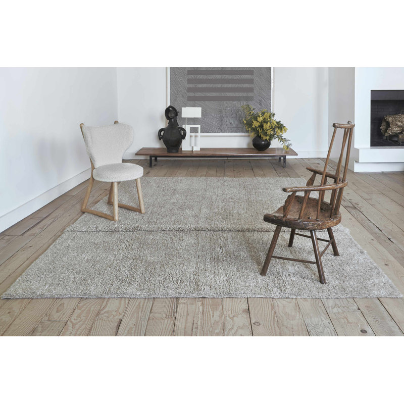 Blended Sheep Grey Hand-Tufted Wool Washable Rug