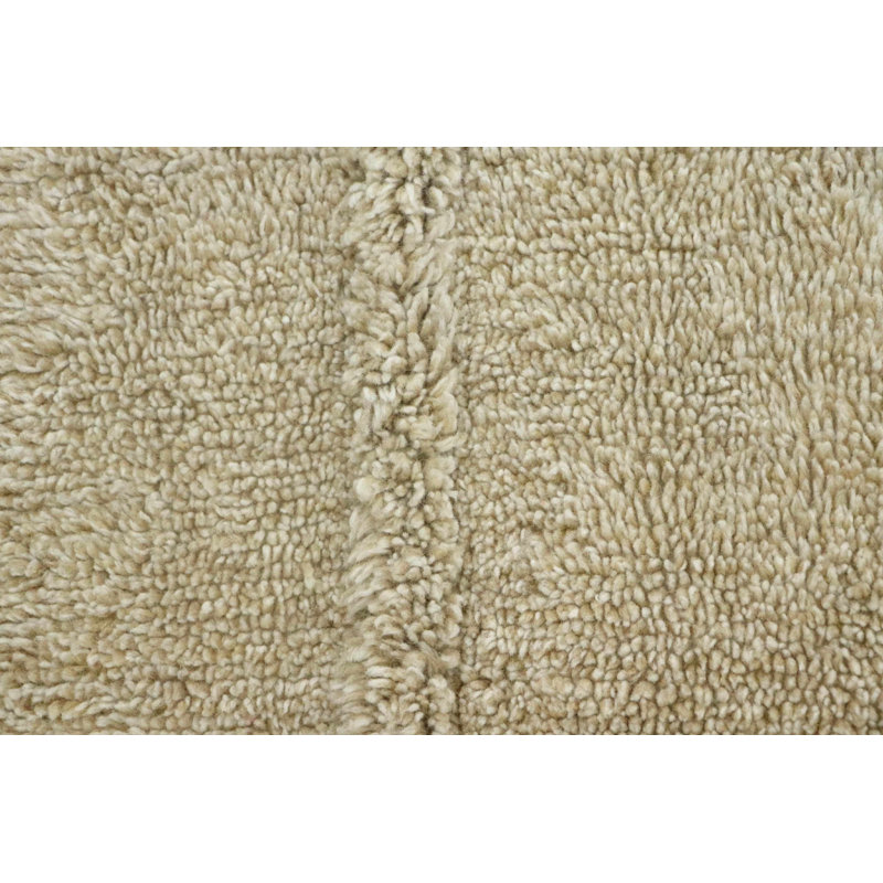 Handmade Tufted Sheep Beige Wool Shag Rug 2'7" x 4'7"