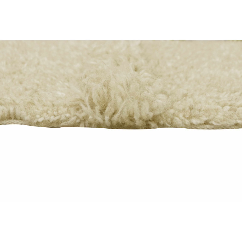 Handmade Tufted Sheep Beige Wool Shag Rug 2'7" x 4'7"