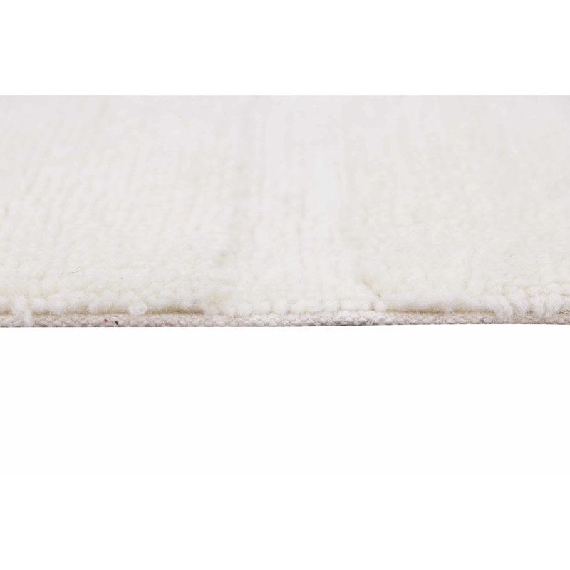 Sheep White Tufted Wool Rectangular Washable Area Rug