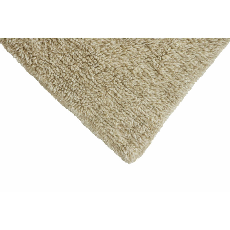 Handmade Tufted Sheep Beige Wool Shag Rug 2'7" x 4'7"
