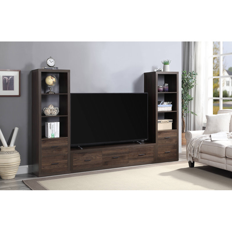Harel 62'' Walnut Finish Media Console with Storage Cabinet