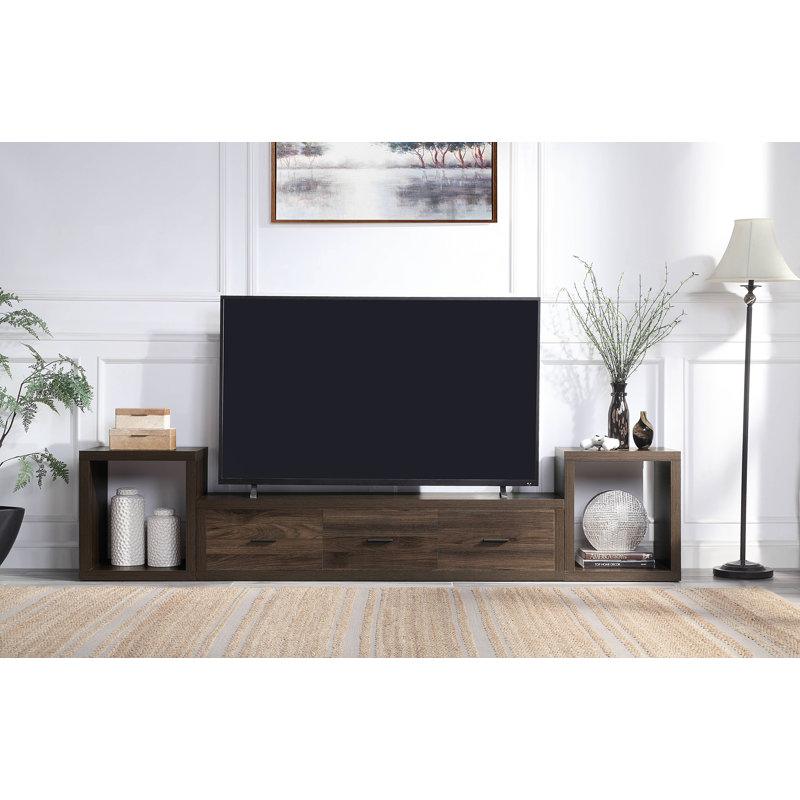 Harel 62'' Walnut Finish Media Console with Storage Cabinet