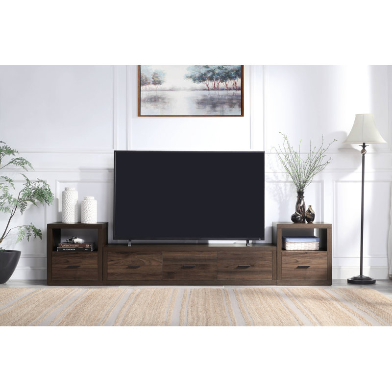 Harel 62'' Walnut Finish Media Console with Storage Cabinet