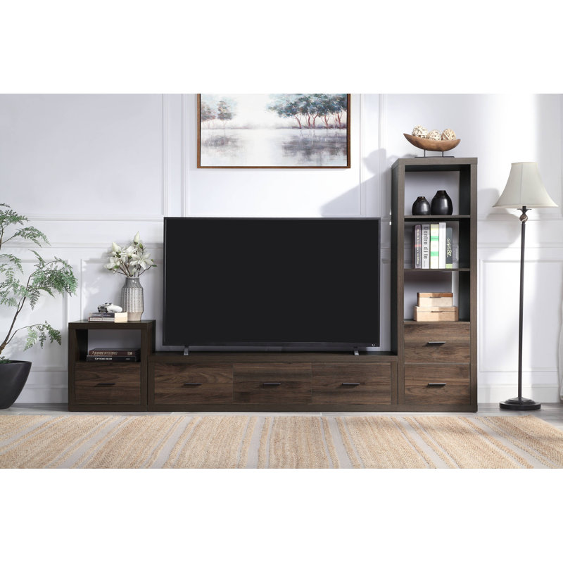 Harel 62'' Walnut Finish Media Console with Storage Cabinet