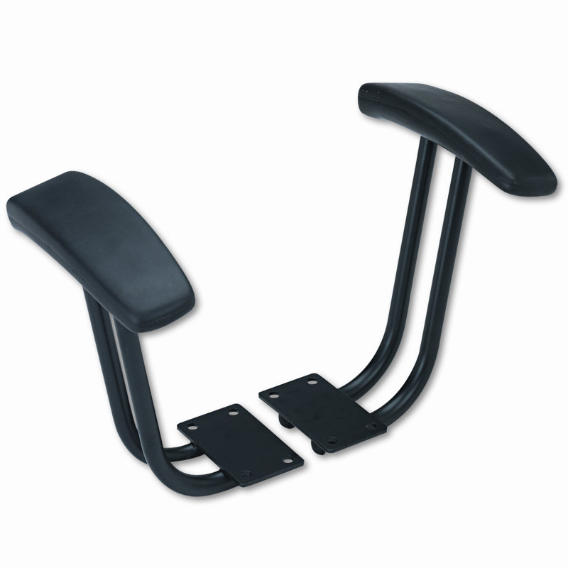 Essentia Comfort Black Fixed T-Arms for Office Chairs with Soft PU Caps