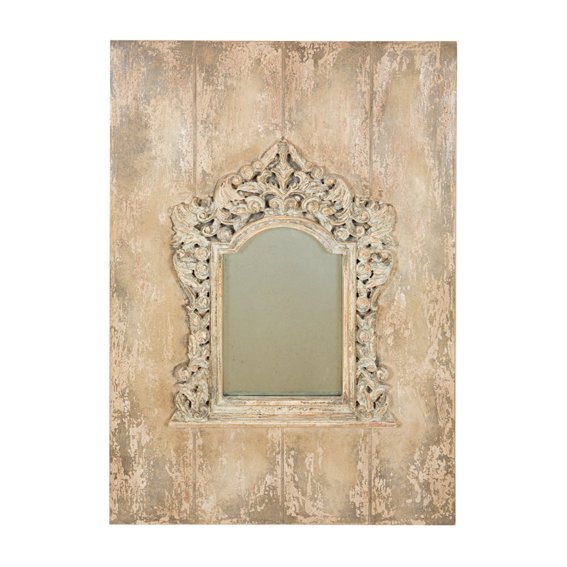 Marseille Vintage Baroque-Style Bronze Wood Wall Mirror 24''x36''