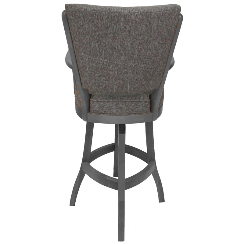 Mojave Gray Birch Swivel Bar Stool with Upholstered Seat