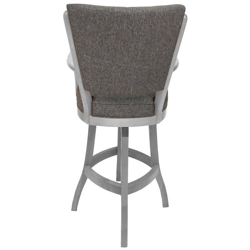 Mojave Grey and White Swivel 26'' Upholstered Counter Stool