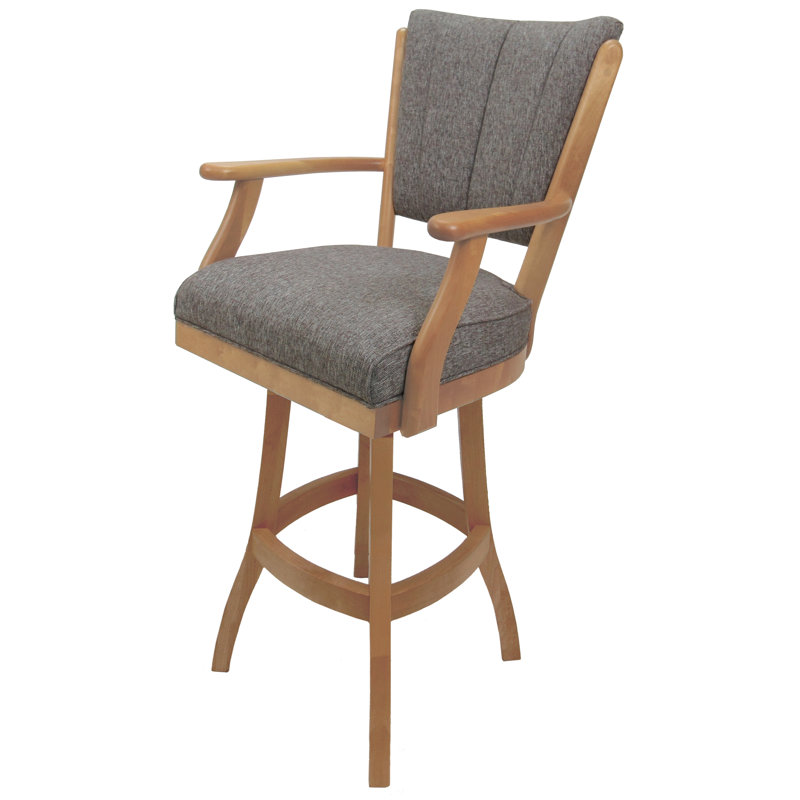 Mojave Gray & Honey 26'' Swivel Counter Stool in Weathered Steel
