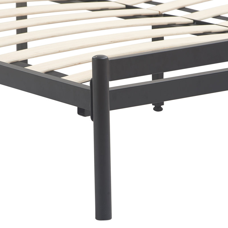 Stella Black Metal King Bed Frame with Slats