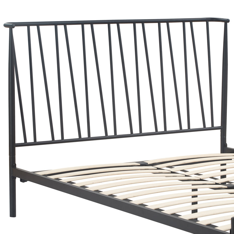 Stella Black Metal King Bed Frame with Slats