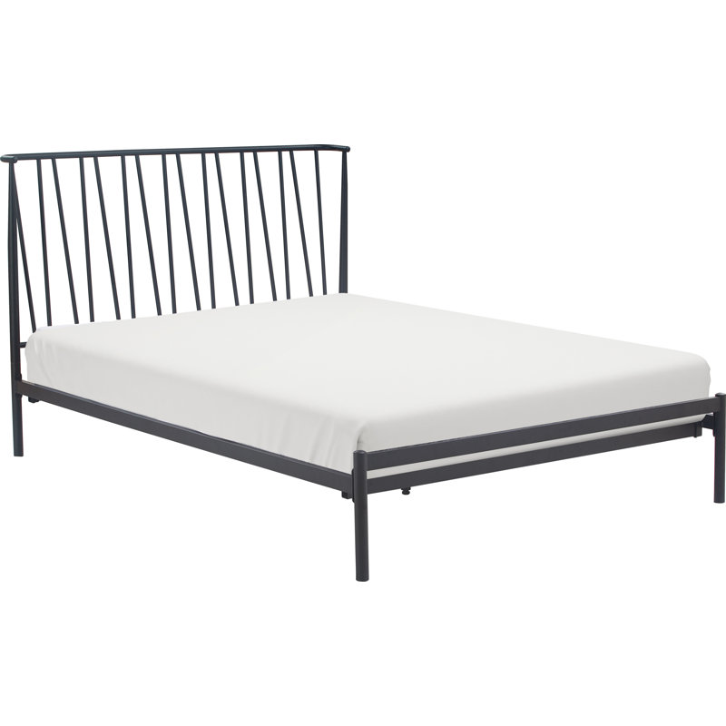 Stella Black Metal King Bed Frame with Slats
