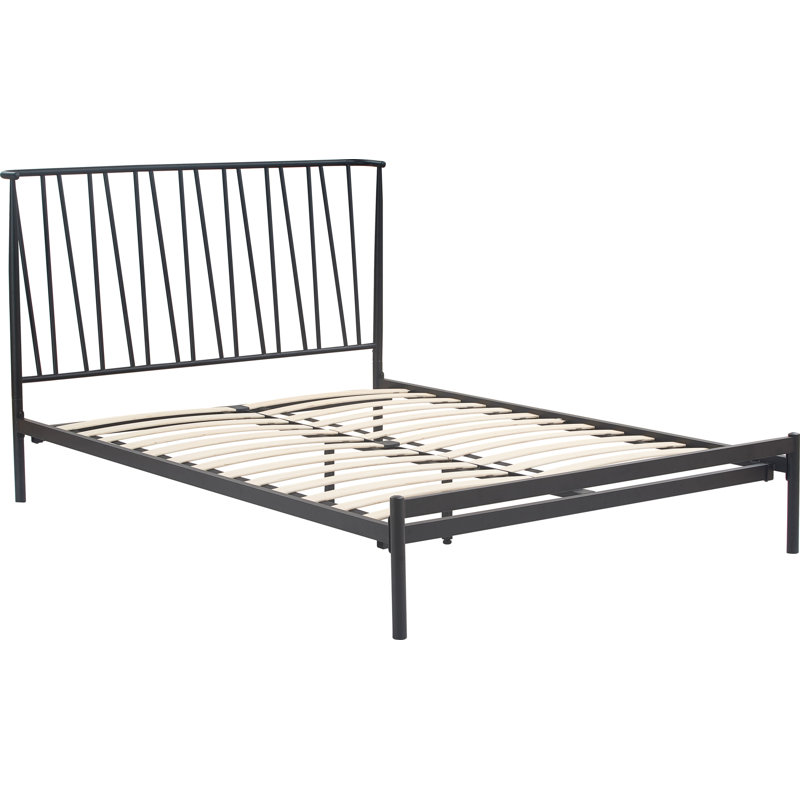 Stella Black Metal King Bed Frame with Slats