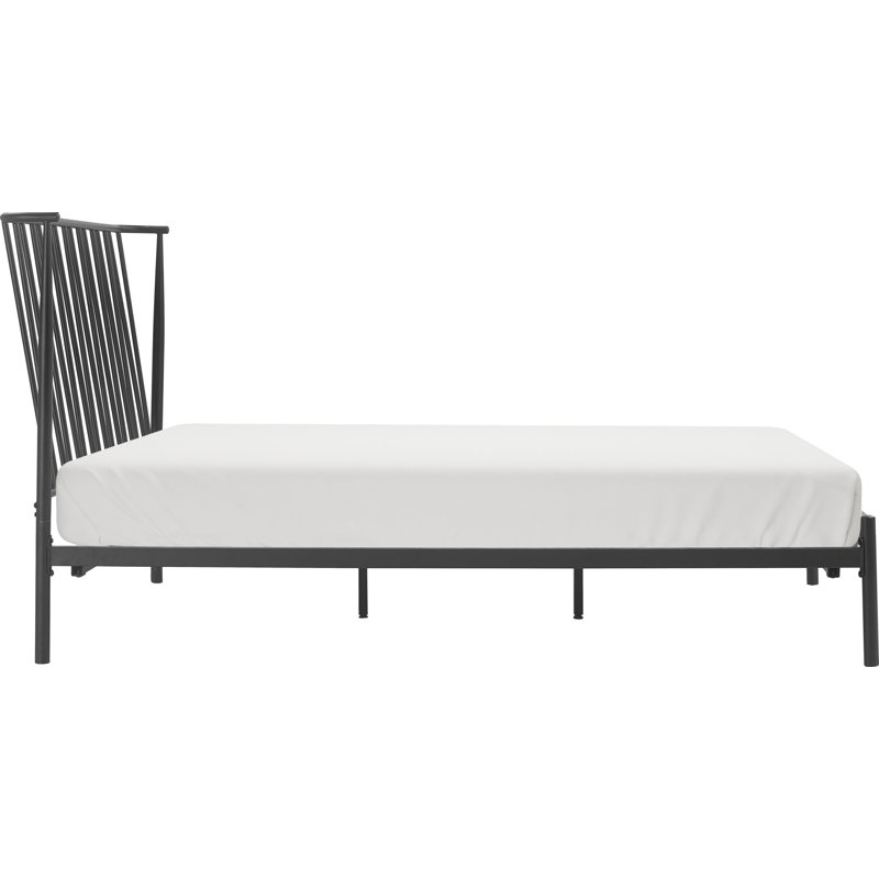 Stella Black Metal King Bed Frame with Slats