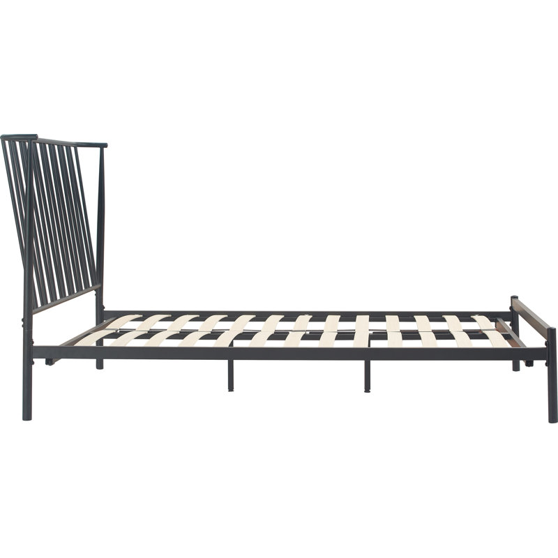 Stella Black Metal King Bed Frame with Slats