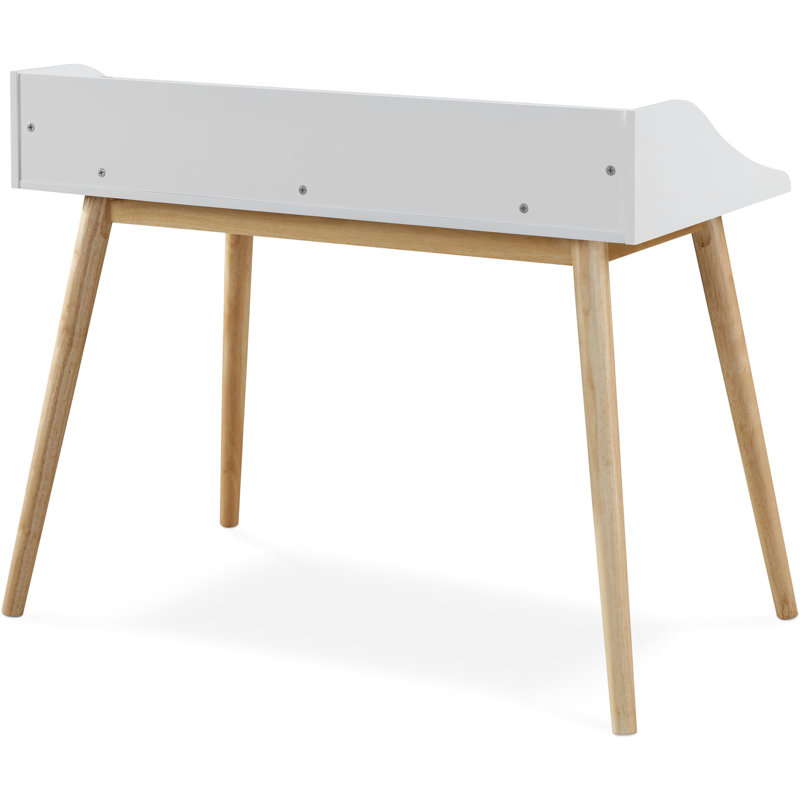 Alton Mid-Century Modern White Writing Desk with Flared Legs
