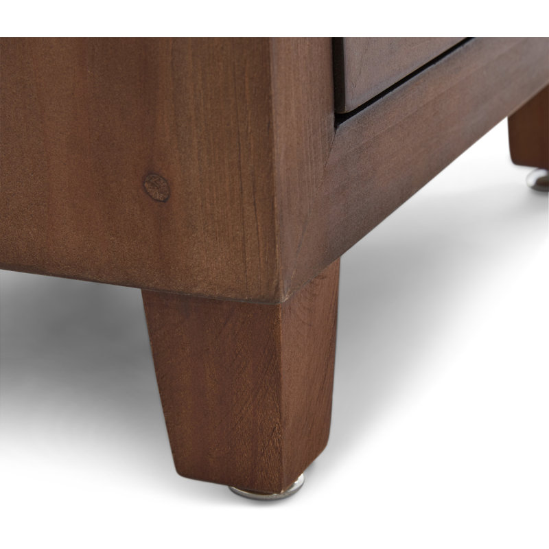Sawyer Minimalist Ash Wood 3-Drawer Bathroom Cabinet in Walnut Brown