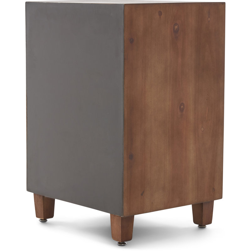 Sawyer Minimalist Ash Wood 3-Drawer Bathroom Cabinet in Walnut Brown