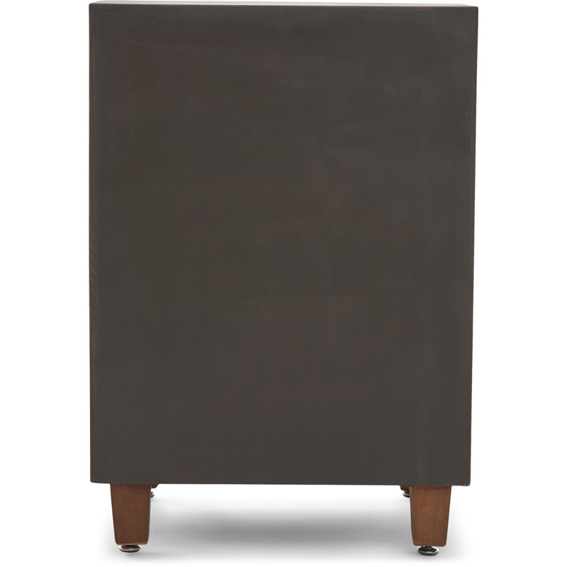 Sawyer Minimalist Ash Wood 3-Drawer Bathroom Cabinet in Walnut Brown