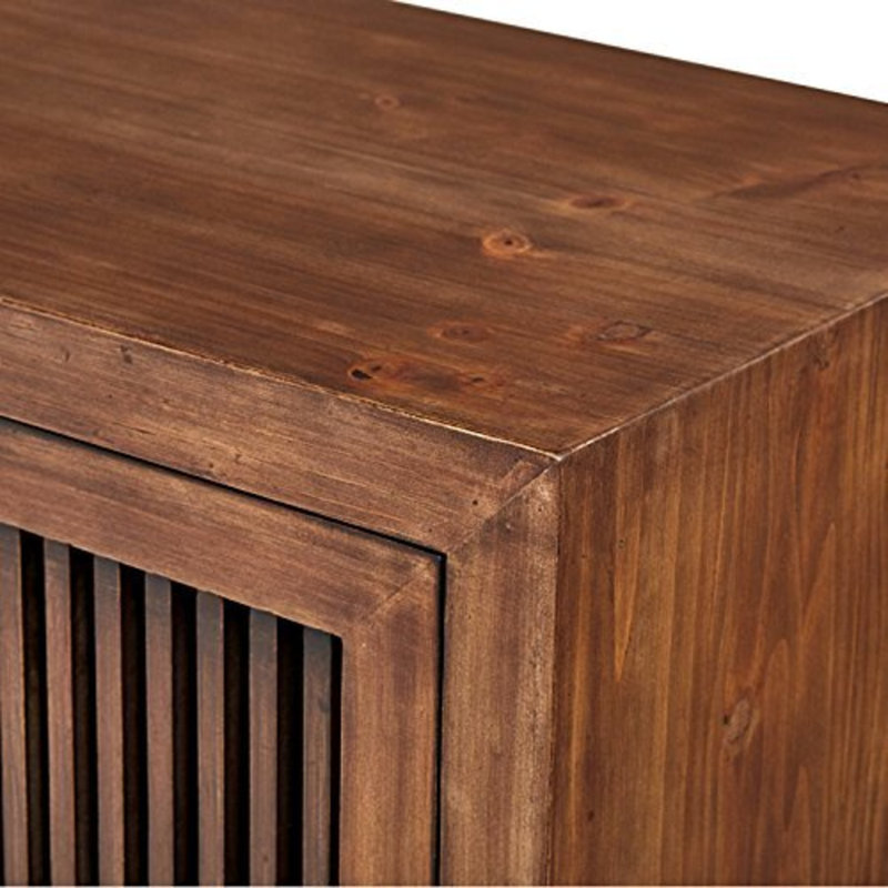 Sawyer Minimalist Ash Wood 2-Drawer Cabinet in Walnut Brown