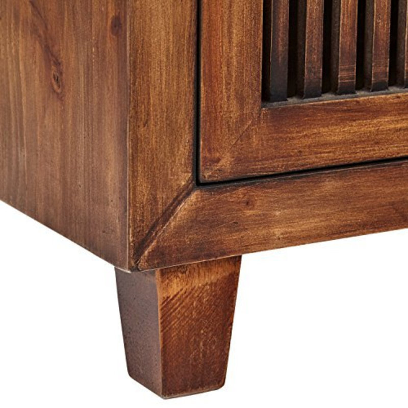 Sawyer Minimalist Ash Wood 2-Drawer Cabinet in Walnut Brown