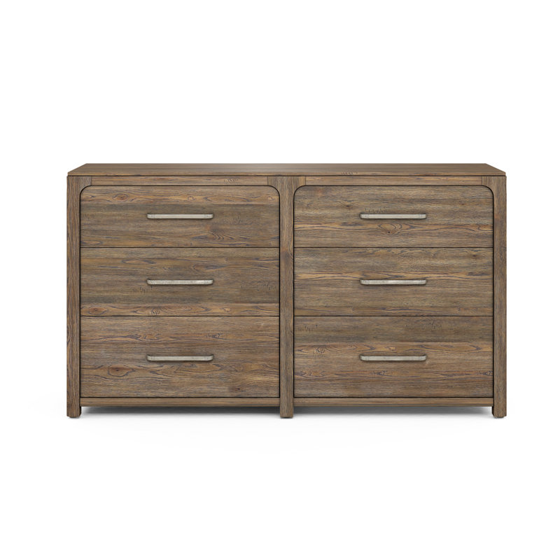 Double Smoked Knotty Oak Veneer Dresser with Soft Close Drawers
