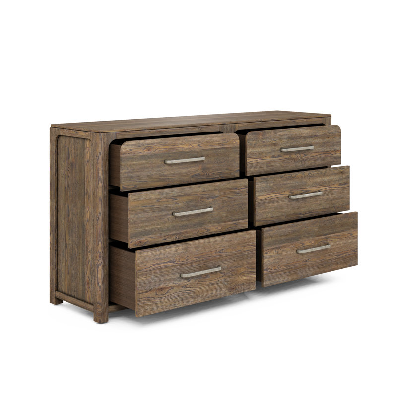 Double Smoked Knotty Oak Veneer Dresser with Soft Close Drawers