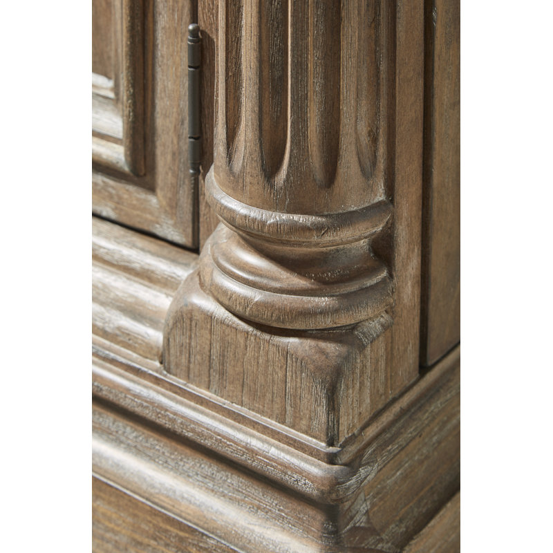 Architrave Almond Finish Pine & Alder Sideboard with Black Marble Top