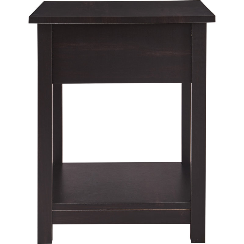 Bailey Traditional Black Wood 1-Drawer Nightstand with Shelf
