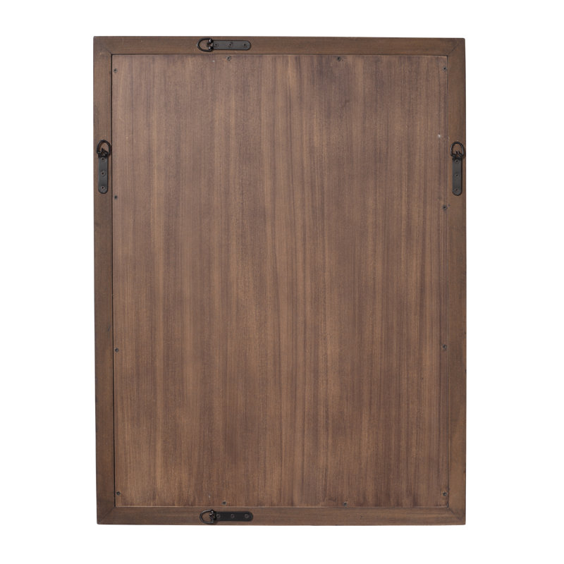 Chandler Transitional Charcoal Burl Wood Rectangular Wall Mirror