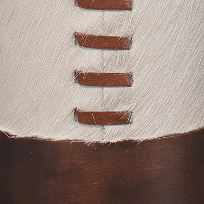 White and Bronze Table Lamp with Off White Linen Shade