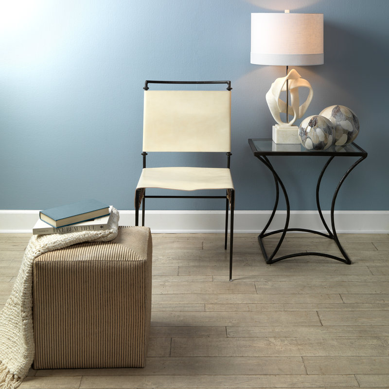 Black Rectangular Metal and Glass Minimalist Side Table