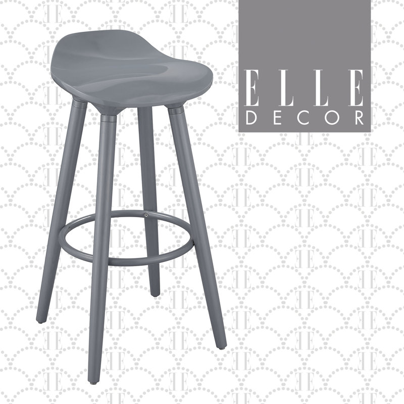 Chic Caroline Vintage-Inspired Gray Acrylic Bar Stool
