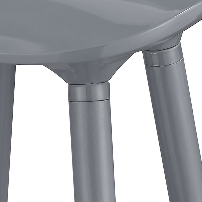 Chic Caroline Vintage-Inspired Gray Acrylic Bar Stool
