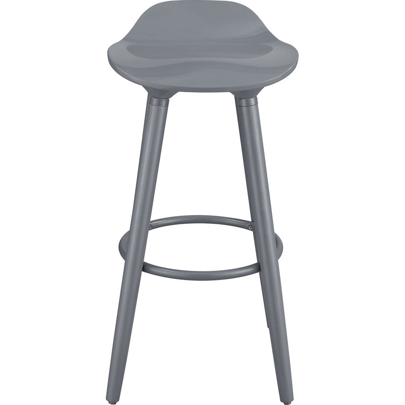 Chic Caroline Vintage-Inspired Gray Acrylic Bar Stool