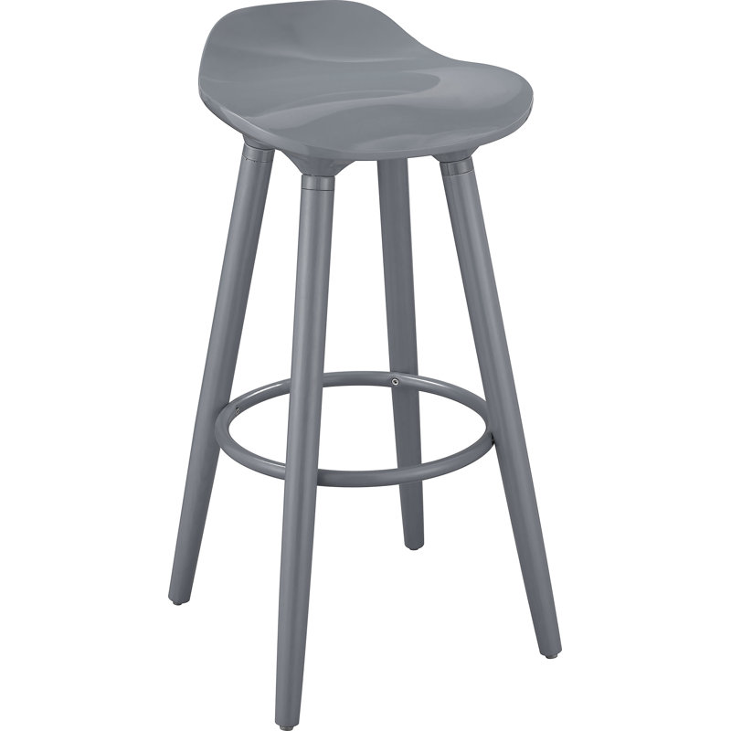 Chic Caroline Vintage-Inspired Gray Acrylic Bar Stool