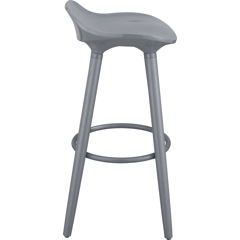 Chic Caroline Vintage-Inspired Gray Acrylic Bar Stool