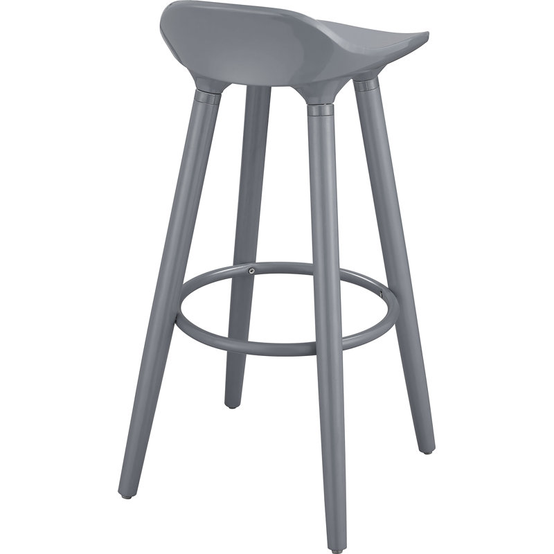 Chic Caroline Vintage-Inspired Gray Acrylic Bar Stool