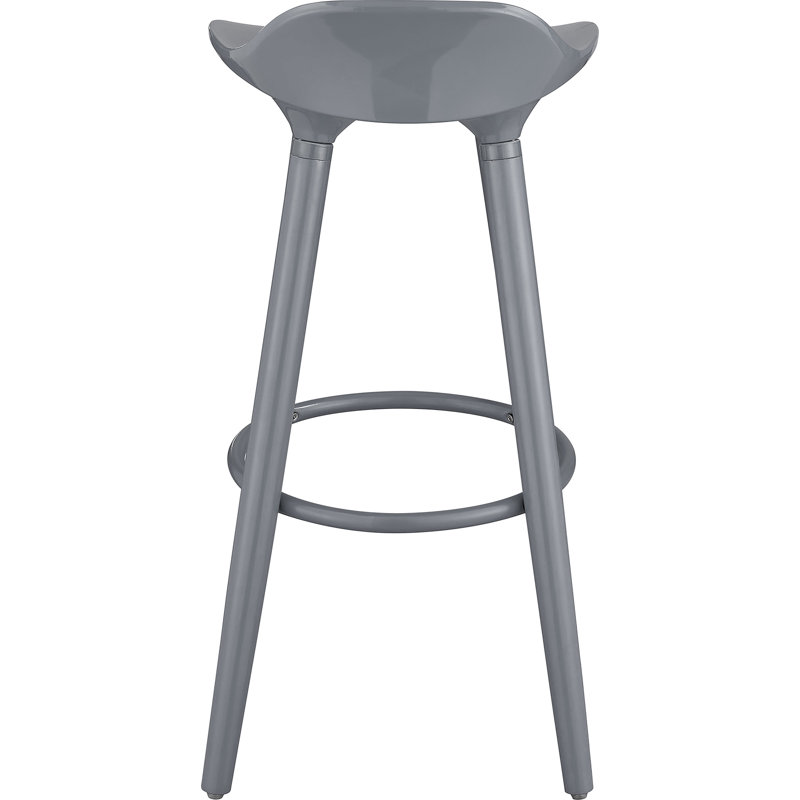 Chic Caroline Vintage-Inspired Gray Acrylic Bar Stool