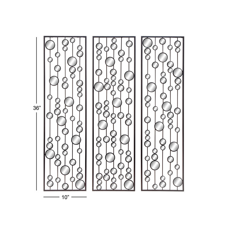 Eccentric Glam Geometric Mirror Wall Decor Set of 3 in Black