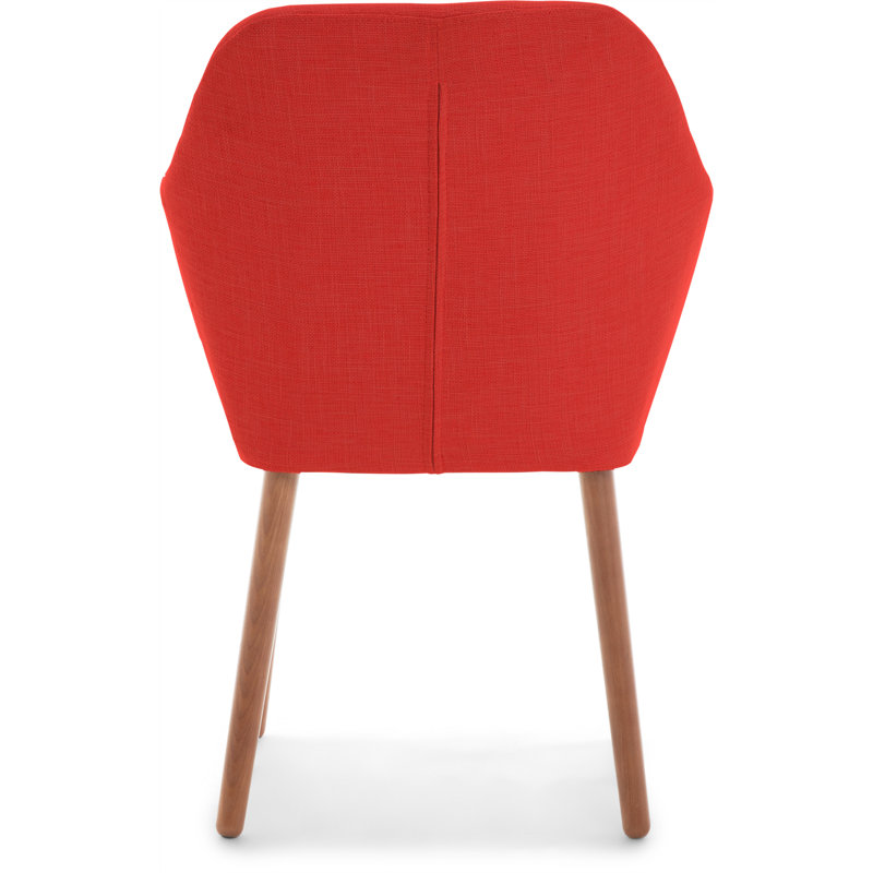 Chic French Red Mid-Century Accent Chair with Tapered Legs