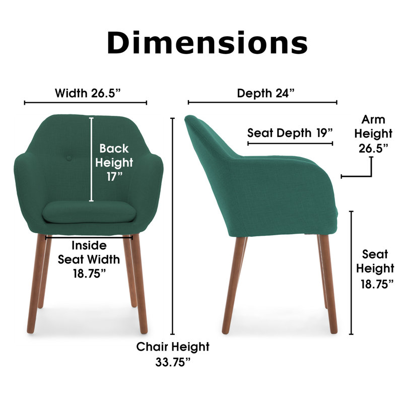 Mid-Century Gray Manufactured Wood Accent Chair with Tapered Legs