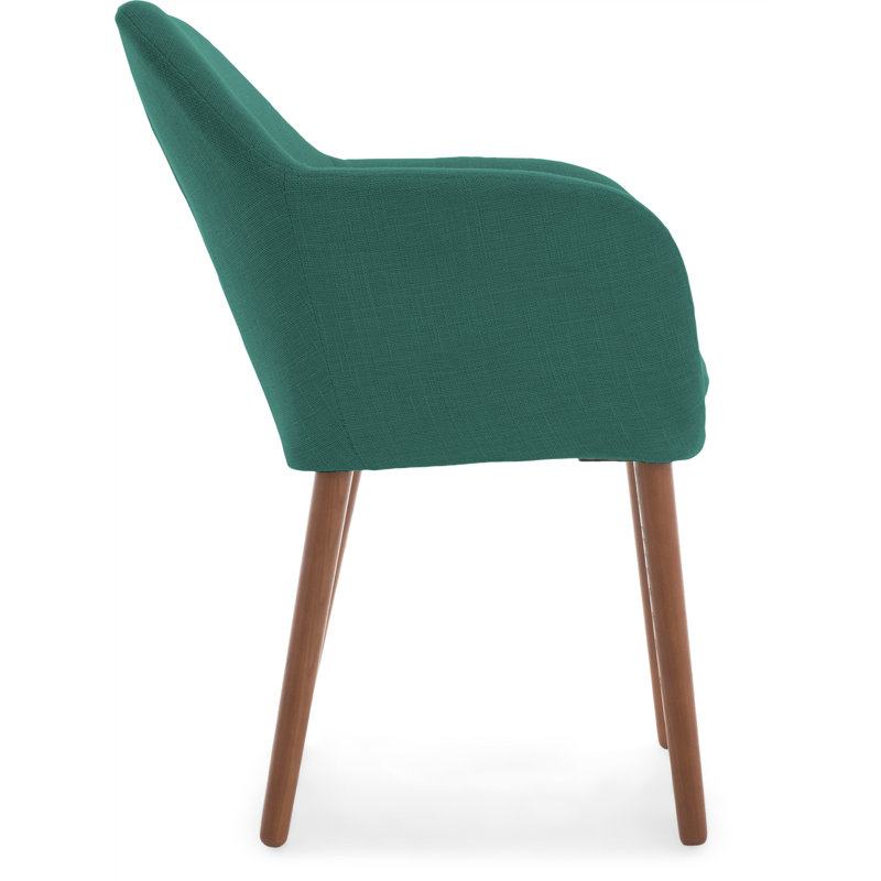 Mid-Century Gray Manufactured Wood Accent Chair with Tapered Legs