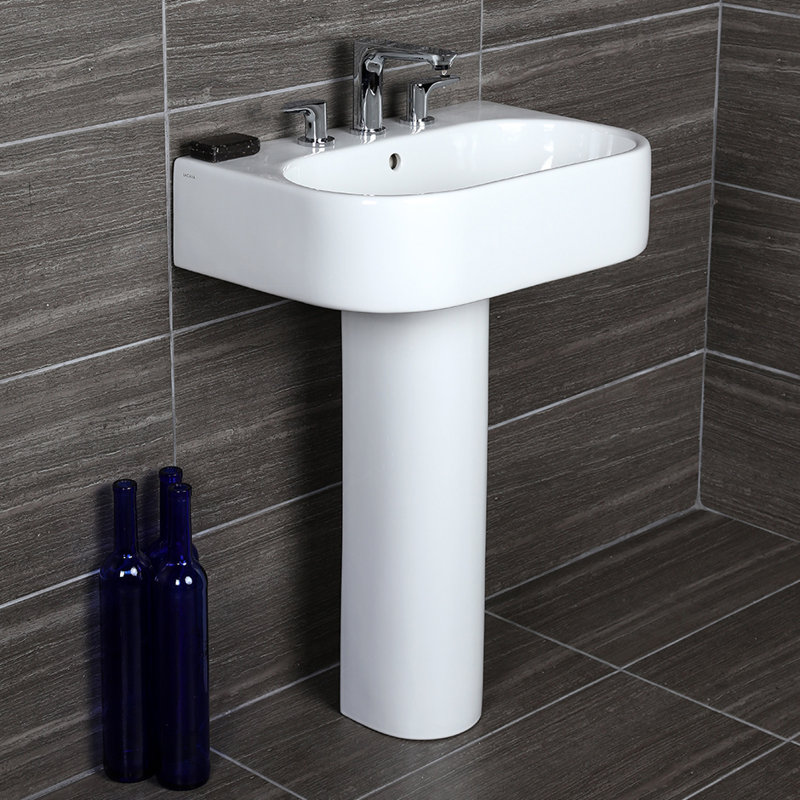 Tre 16'' White Porcelain U-Shaped Wall-Mount Sink
