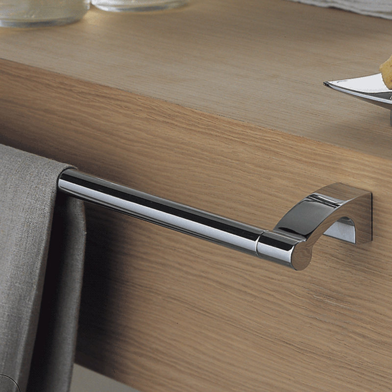 Polished Chrome Wall-Mounted Towel Bar