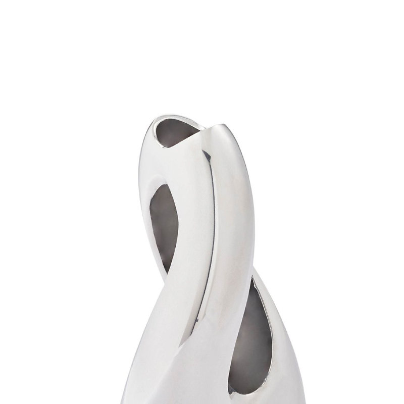 Silver Twist Bud Shaped Metal Table Vase