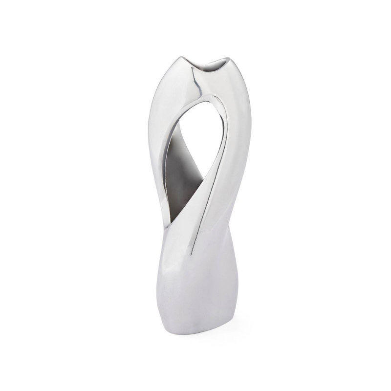 Silver Twist Bud Shaped Metal Table Vase