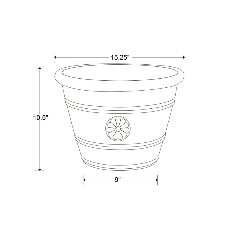 Ivory 17.25" Modesto Resin Planter with Floral Design